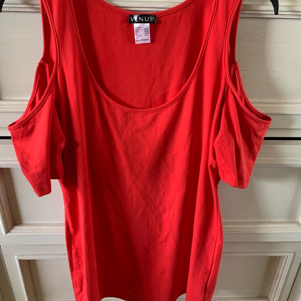 Red Cold Shoulder Top, Quality Brand